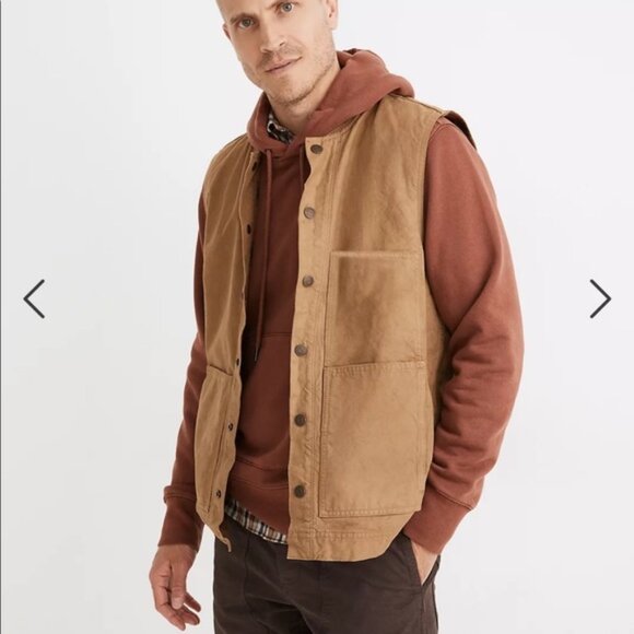 Madewell Flannel-Lined Canvas Workwear Vest size M - Picture 5 of 7